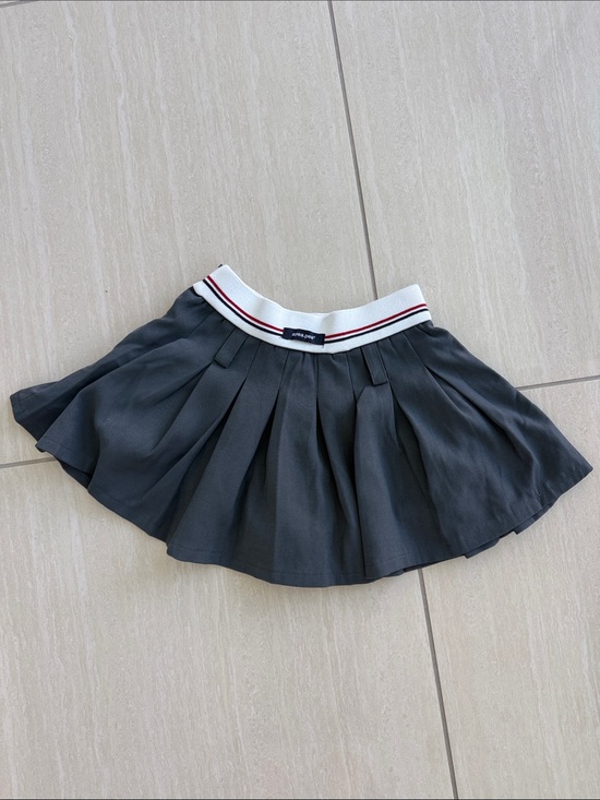 Apea Dresses & Skirts - Apea Pleated Mini Skirt with Contrast Waistband - Dark Gray